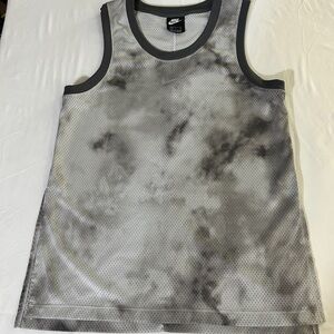 Nike Gray and Black Tie-Dye Mesh Tank Top